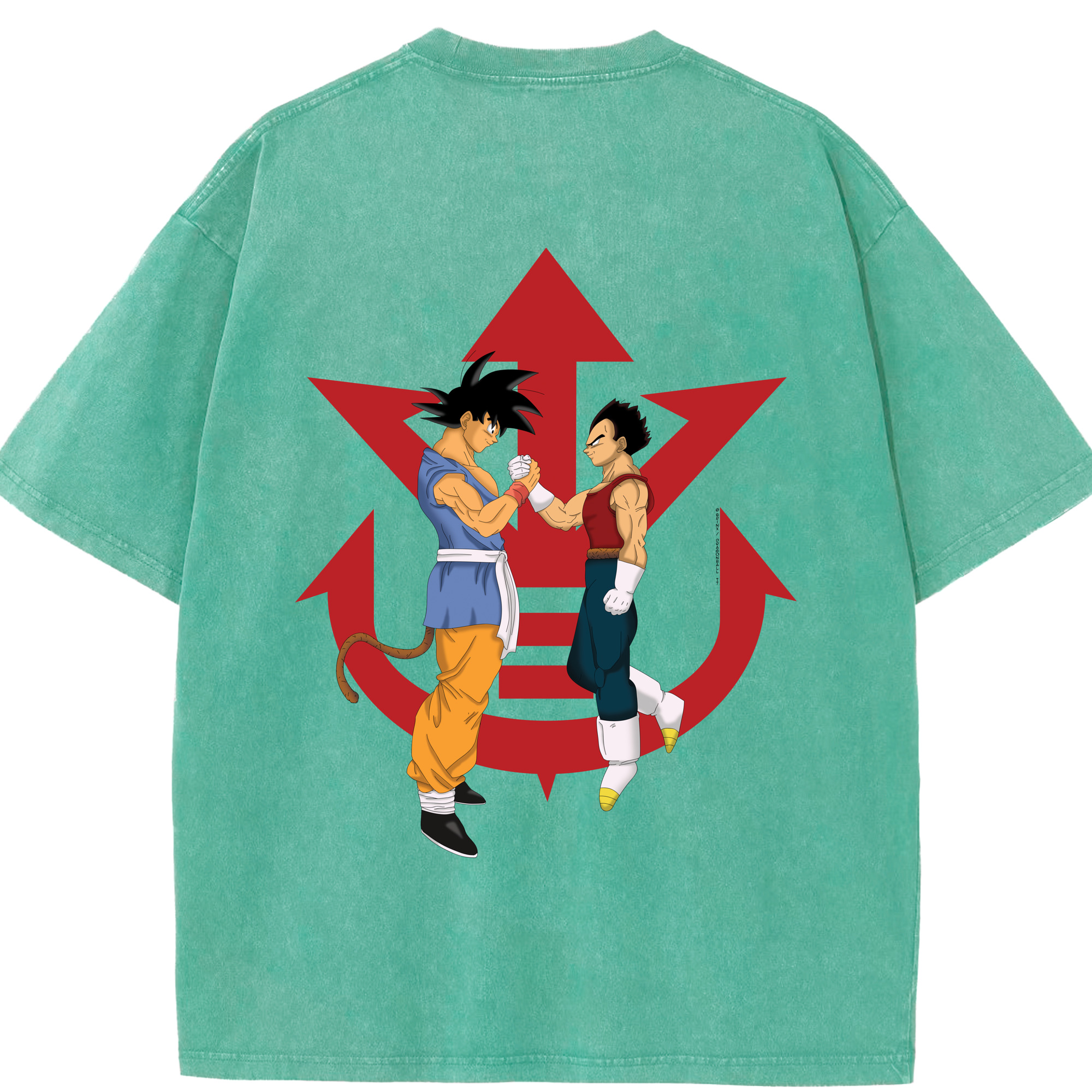 （画像用） ドラゴンボール 孫悟空（そん ごくう）Son Goku カカロット DRAGON BALL Kakarotto 綿100% ヴィンテージ風 半袖Tシャツ（背面プリント）